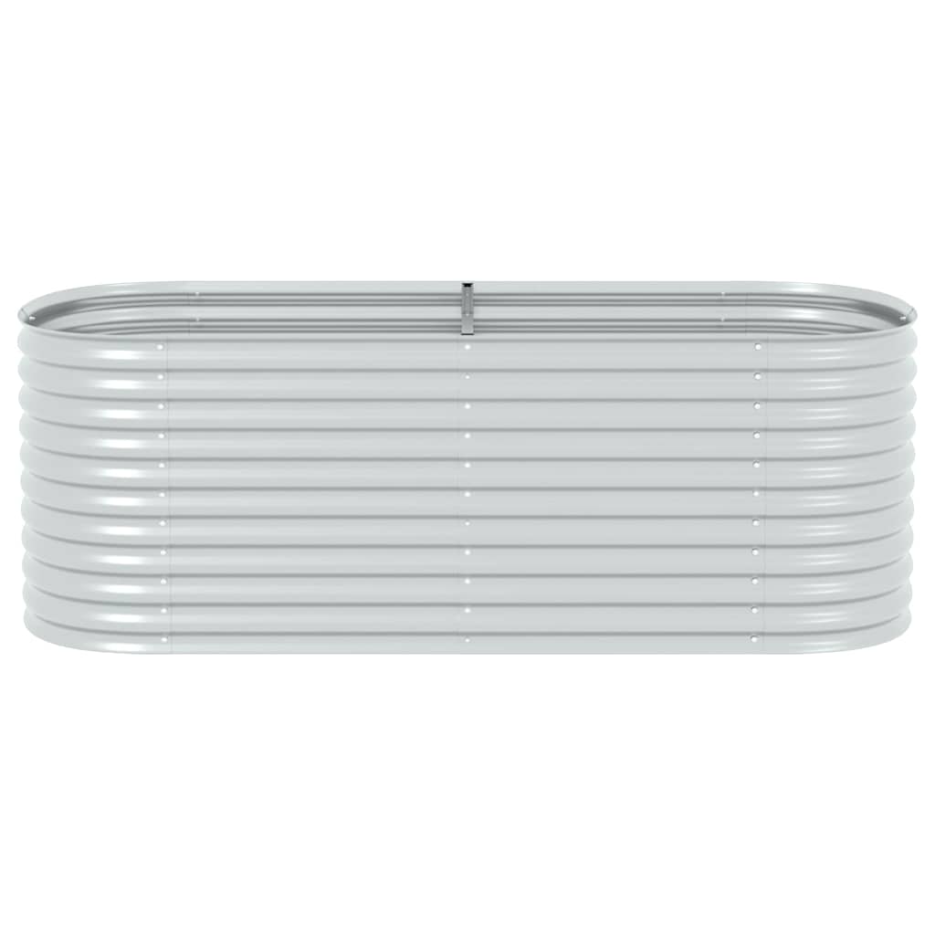 Letto Rialzato Giardino 240x80x81 cm in Acciaio Zincato Argento