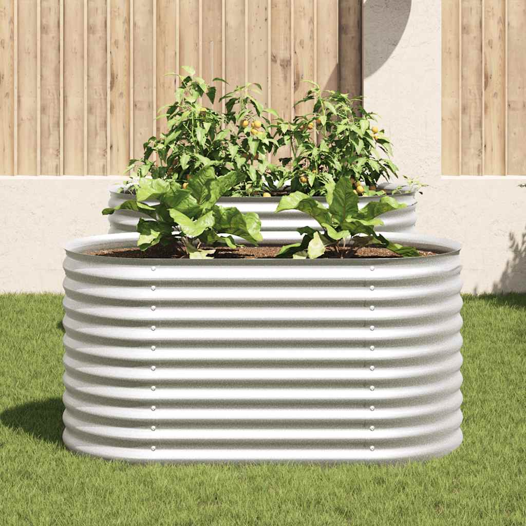 Letto Rialzato Giardino 160x80x81 cm in Acciaio Zincato Argento