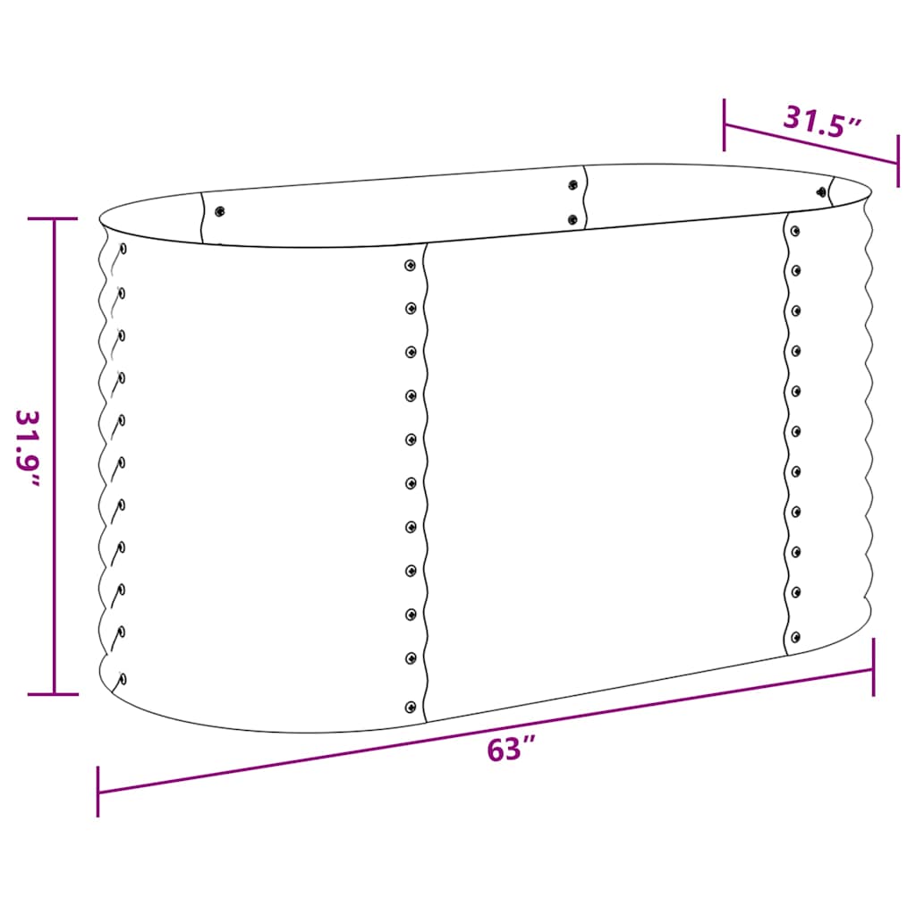 Letto Rialzato Giardino 160x80x81 cm Acciaio Zincato