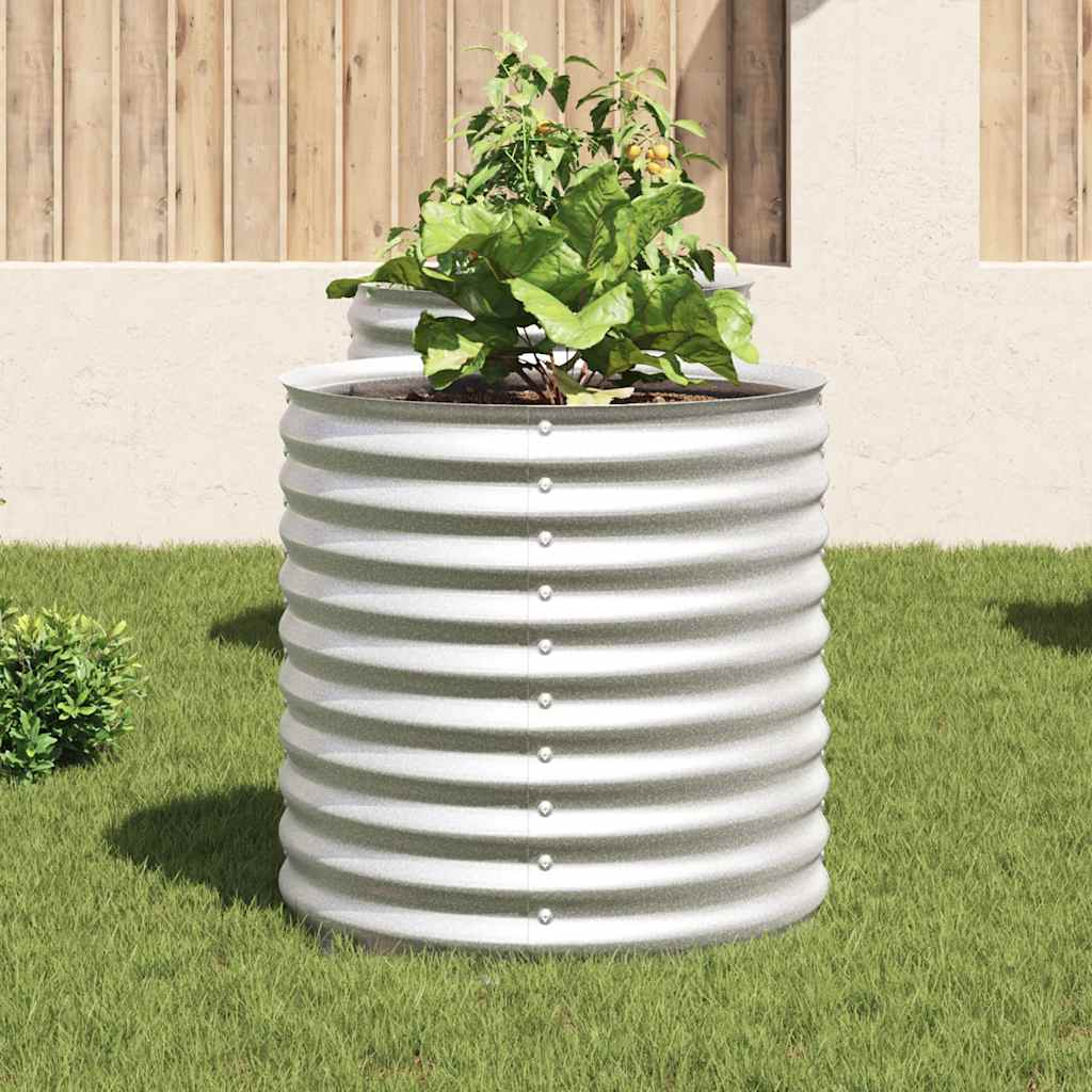 Letto Rialzato Giardino 80x80x81 cm in Acciaio Zincato Argento