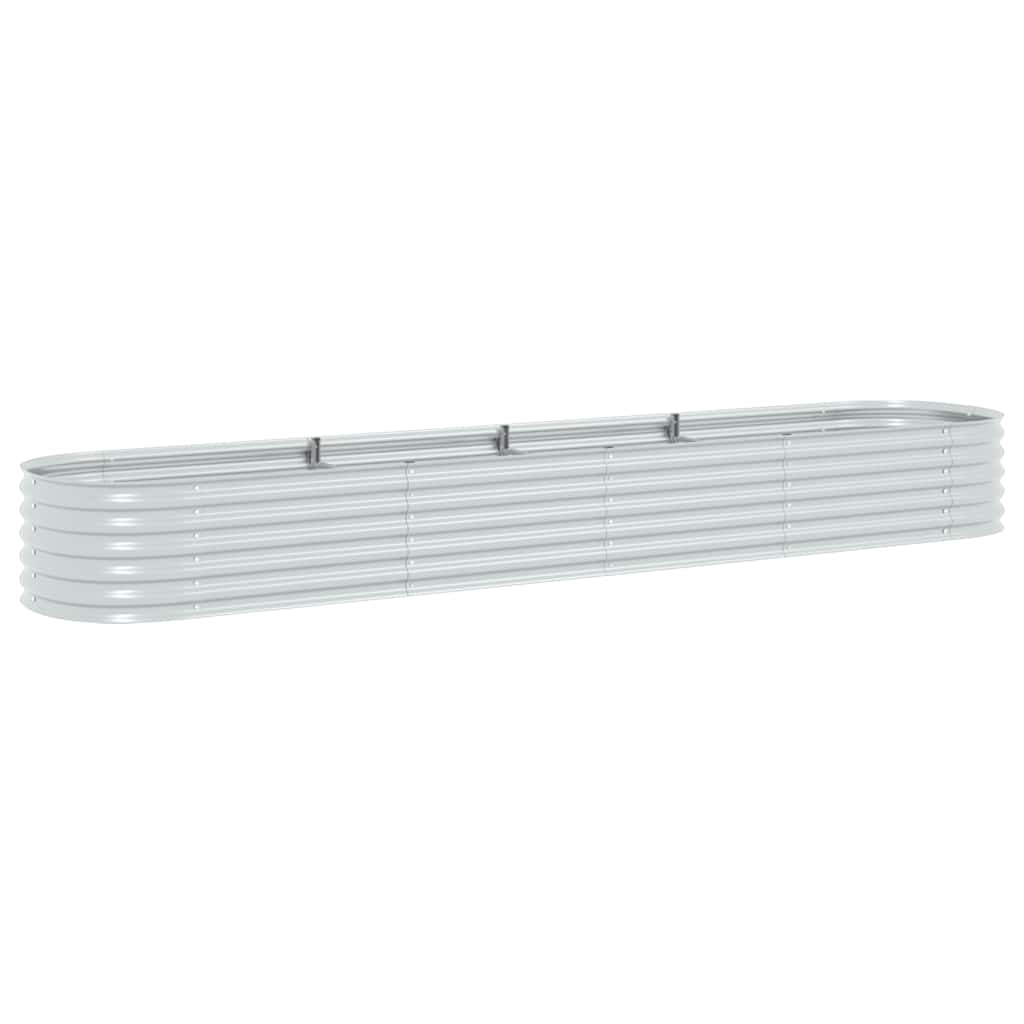 Letto Rialzato Giardino 400x80x44 cm in Acciaio Zincato Argento