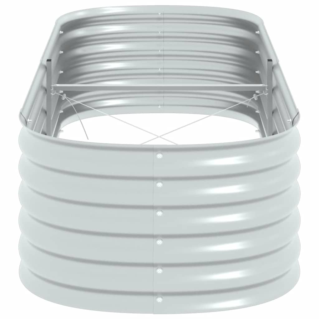 Letto Rialzato Giardino 240x80x44 cm in Acciaio Zincato Argento