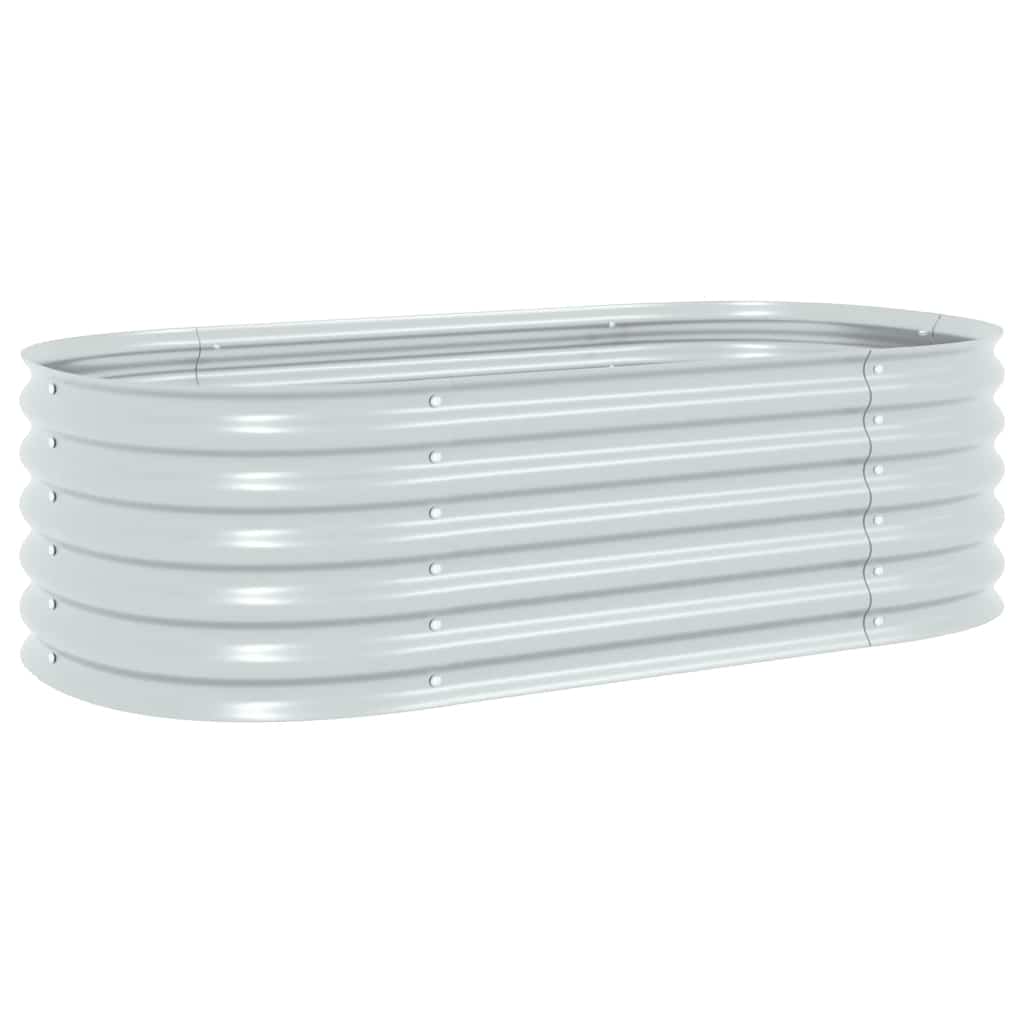 Letto Rialzato Giardino 160x80x44 cm in Acciaio Zincato Argento