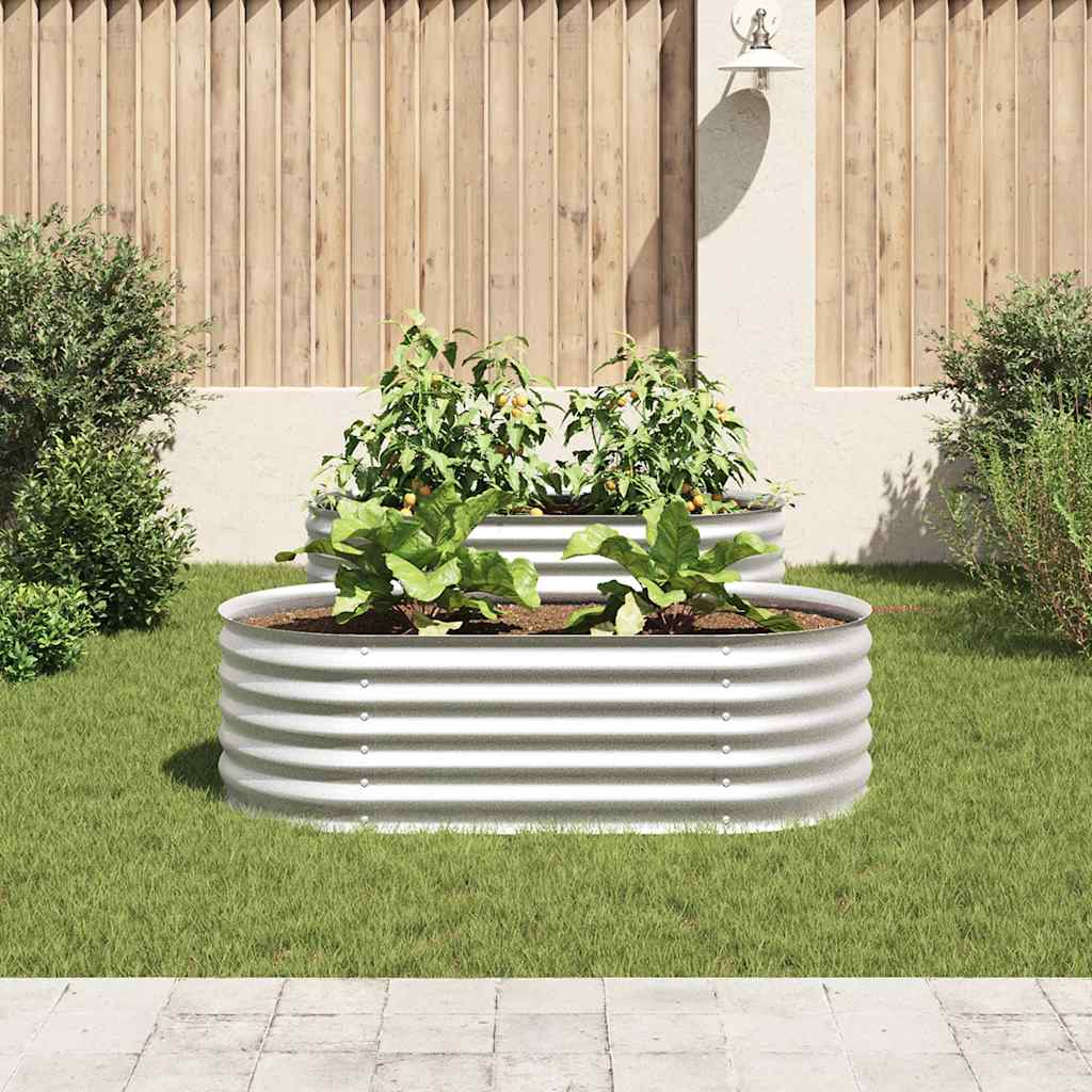 Letto Rialzato Giardino 160x80x44 cm in Acciaio Zincato Argento