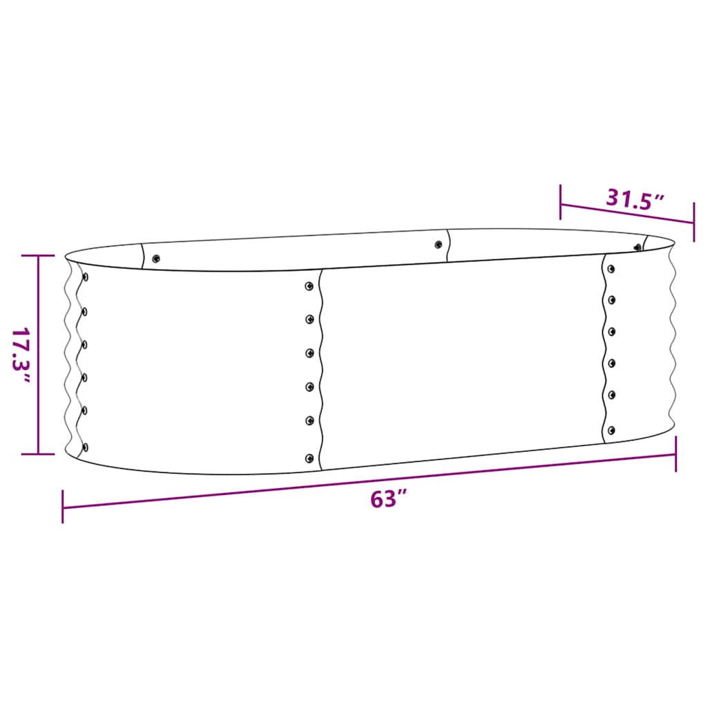 Letto Rialzato Giardino 160x80x44 cm Acciaio Zincato Argento