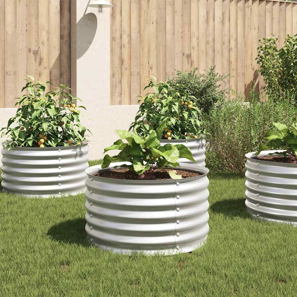 Letto Rialzato Giardino 80x80x44 cm in Acciaio Zincato Argento