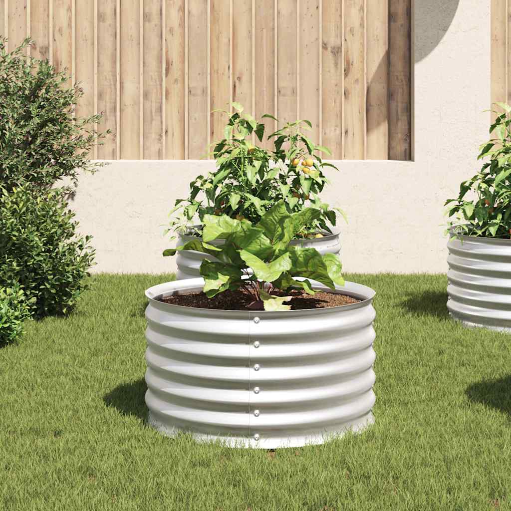 Letto Rialzato Giardino 80x80x44 cm in Acciaio Zincato Argento