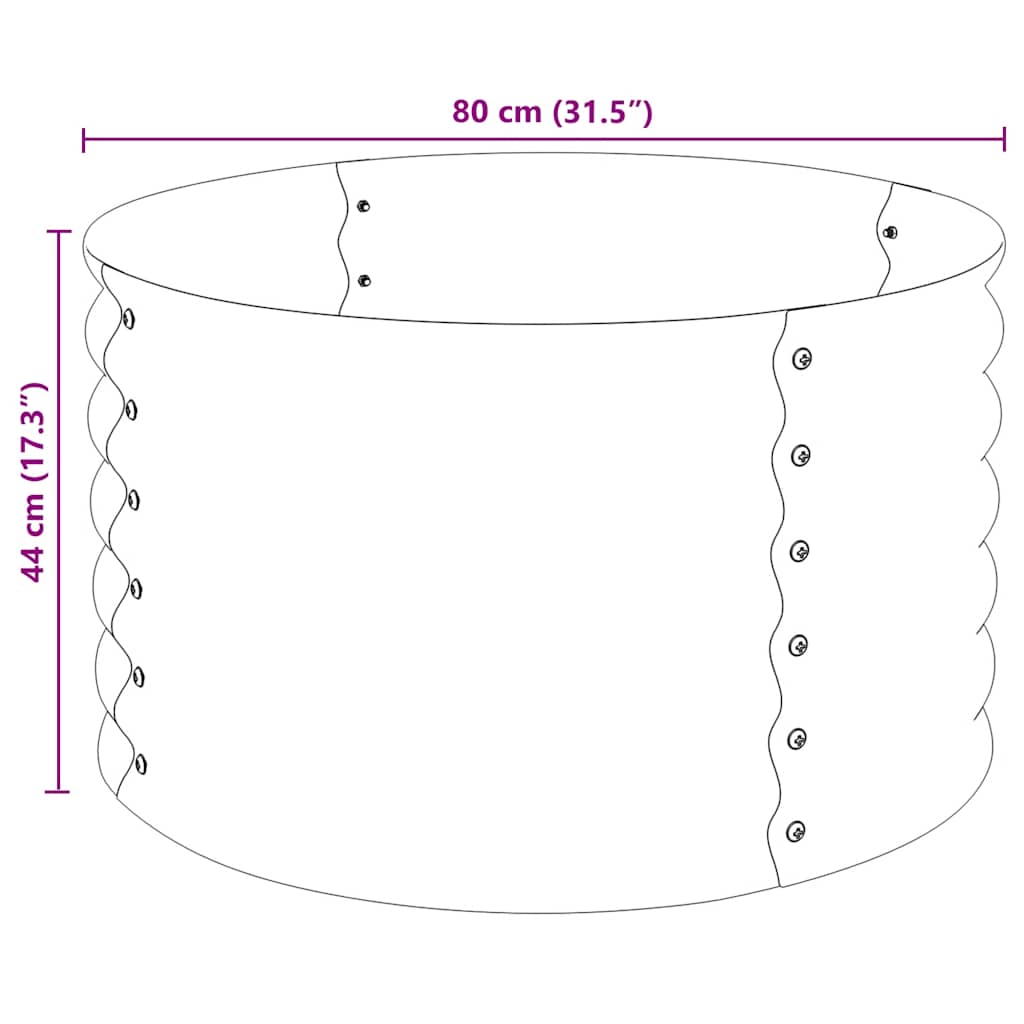 Letto Rialzato Giardino 80x80x44 cm in Acciaio Zincato Argento