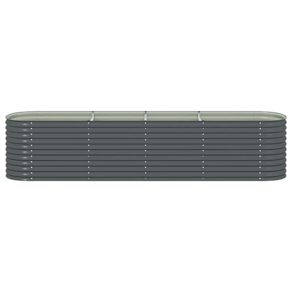 Letto Rialzato Giardino 400x80x81 cm in Acciaio Zincato Grigio