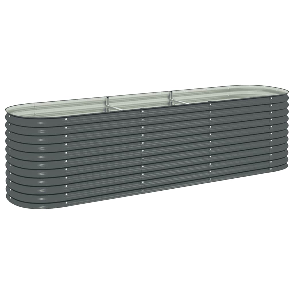 Letto Rialzato Giardino 320x80x81 cm in Acciaio Zincato Grigio