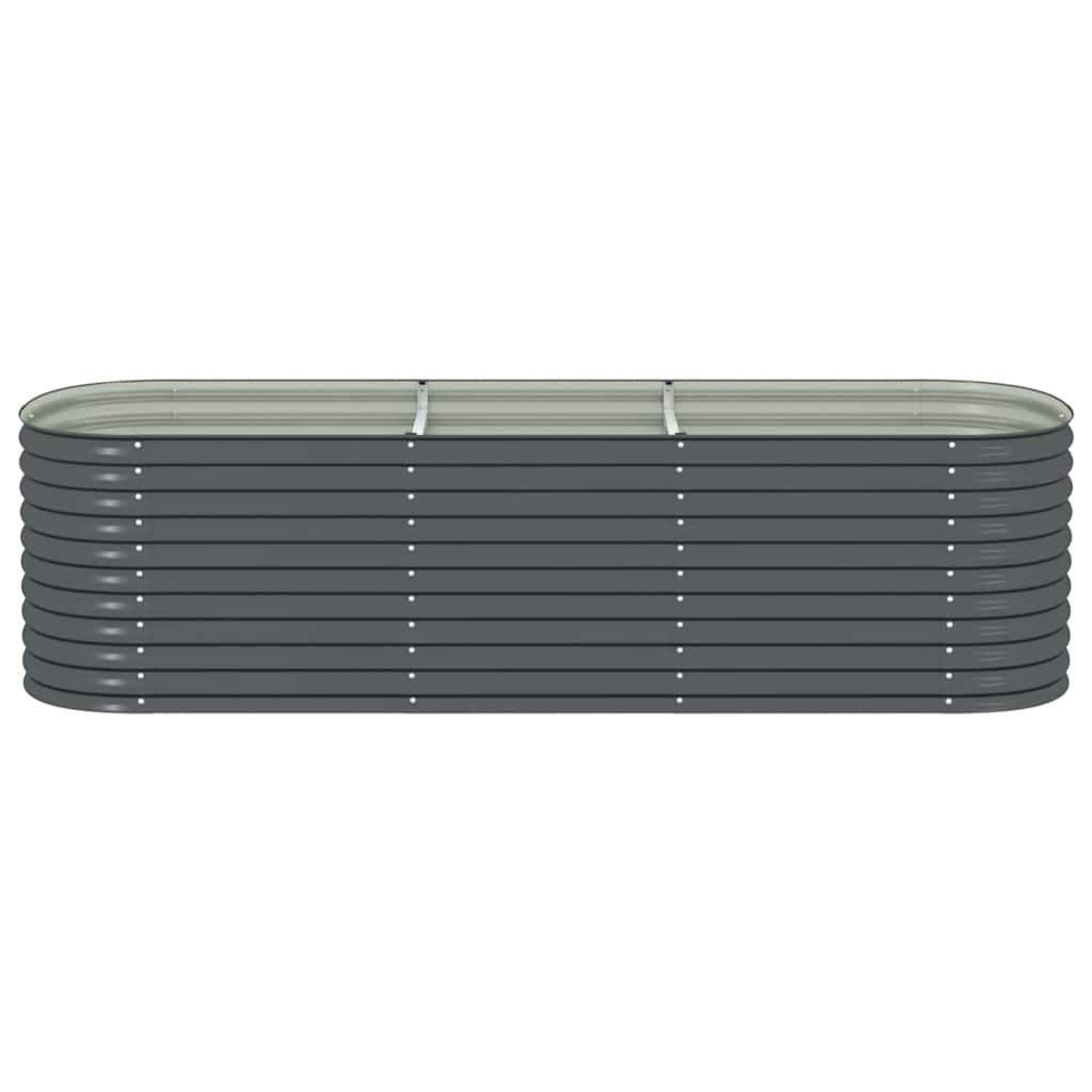 Letto Rialzato Giardino 320x80x81 cm in Acciaio Zincato Grigio