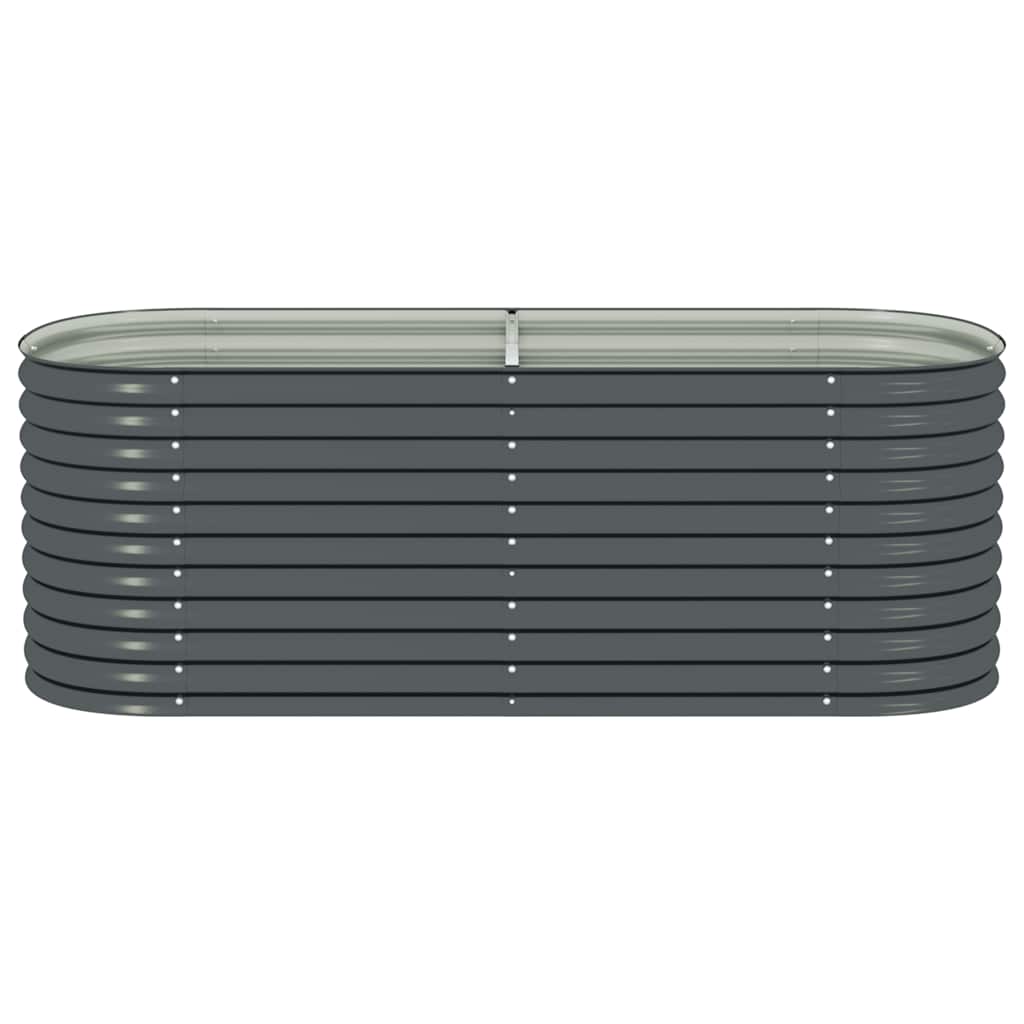 Letto Rialzato Giardino 240x80x81 cm in Acciaio Zincato Grigio