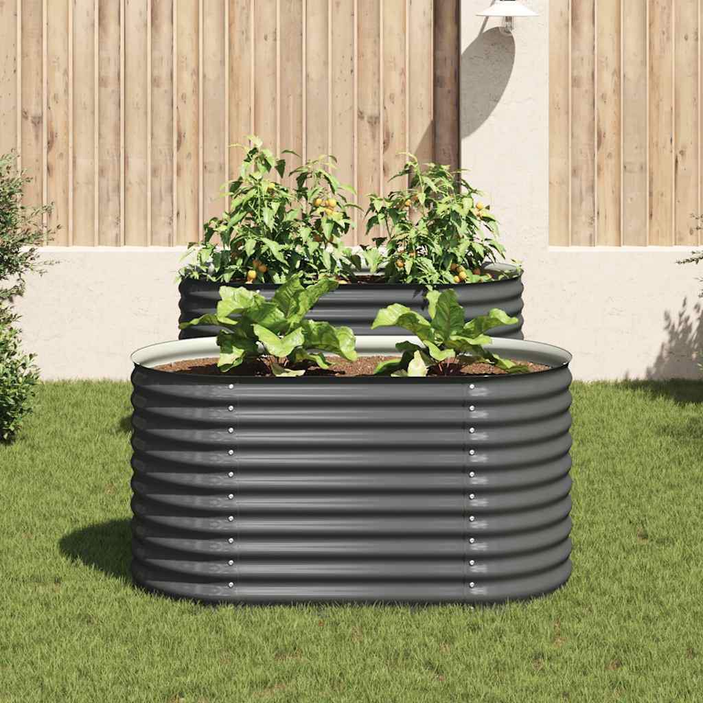 Letto Rialzato Giardino 160x80x81 cm in Acciaio Zincato Grigio