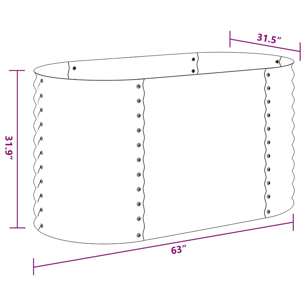 Letto Rialzato Giardino 160x80x81 cm in Acciaio Zincato Grigio