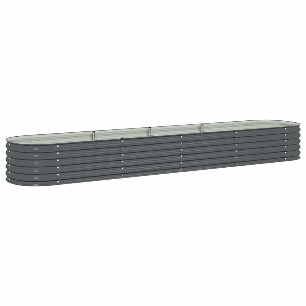 Letto Rialzato Giardino 400x80x44 cm in Acciaio Zincato Grigio