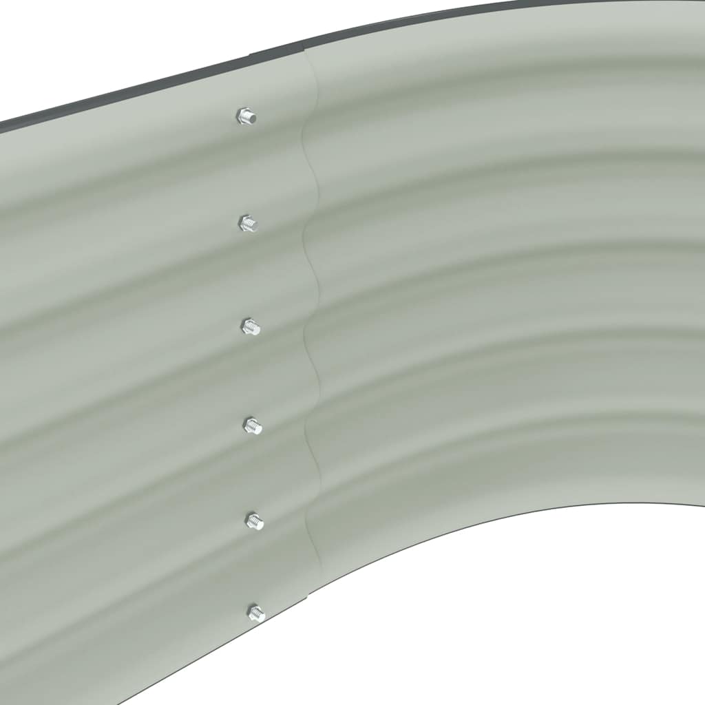 Letto Rialzato Giardino 320x80x44 cm in Acciaio Zincato Grigio