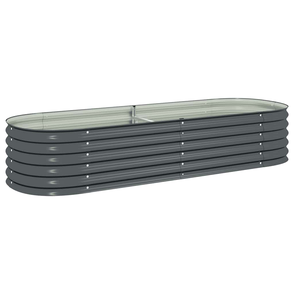 Letto Rialzato Giardino 240x80x44 cm in Acciaio Zincato Grigio