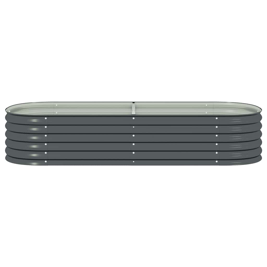 Letto Rialzato Giardino 240x80x44 cm in Acciaio Zincato Grigio