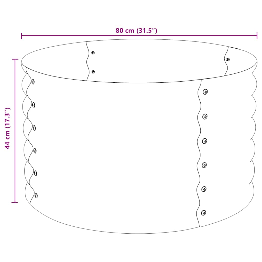 Letto Rialzato Giardino 80x80x44 cm in Acciaio Zincato Grigio