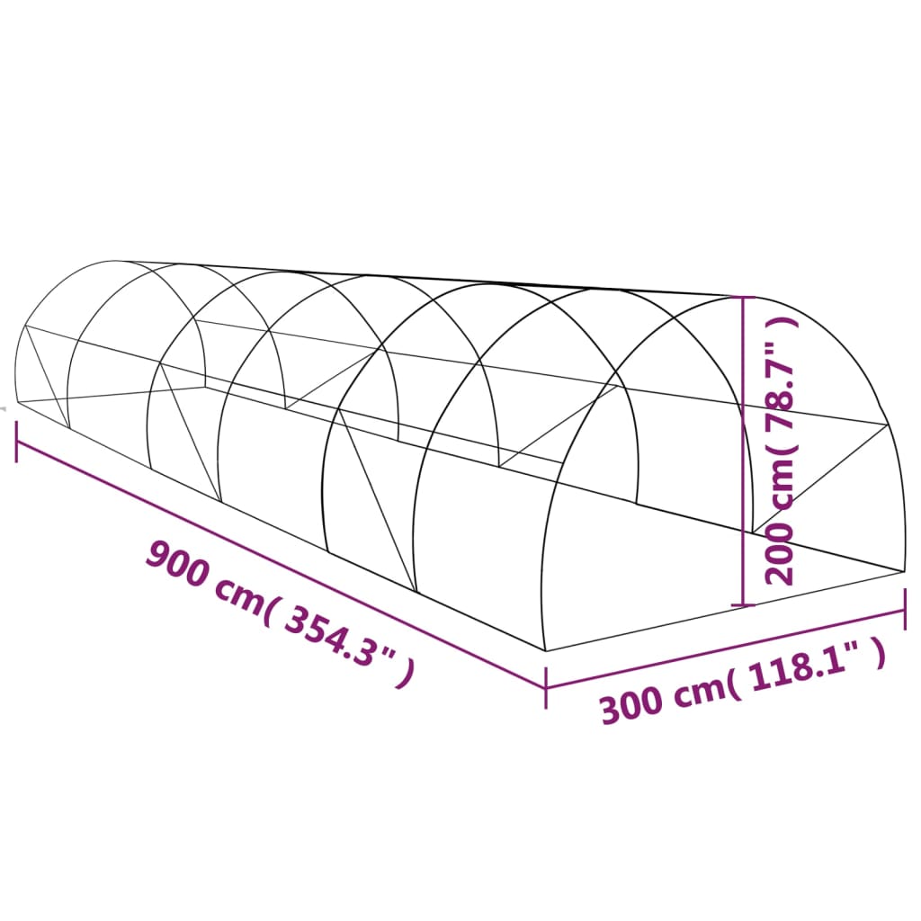 Serra 27m² 900x300x200 cm