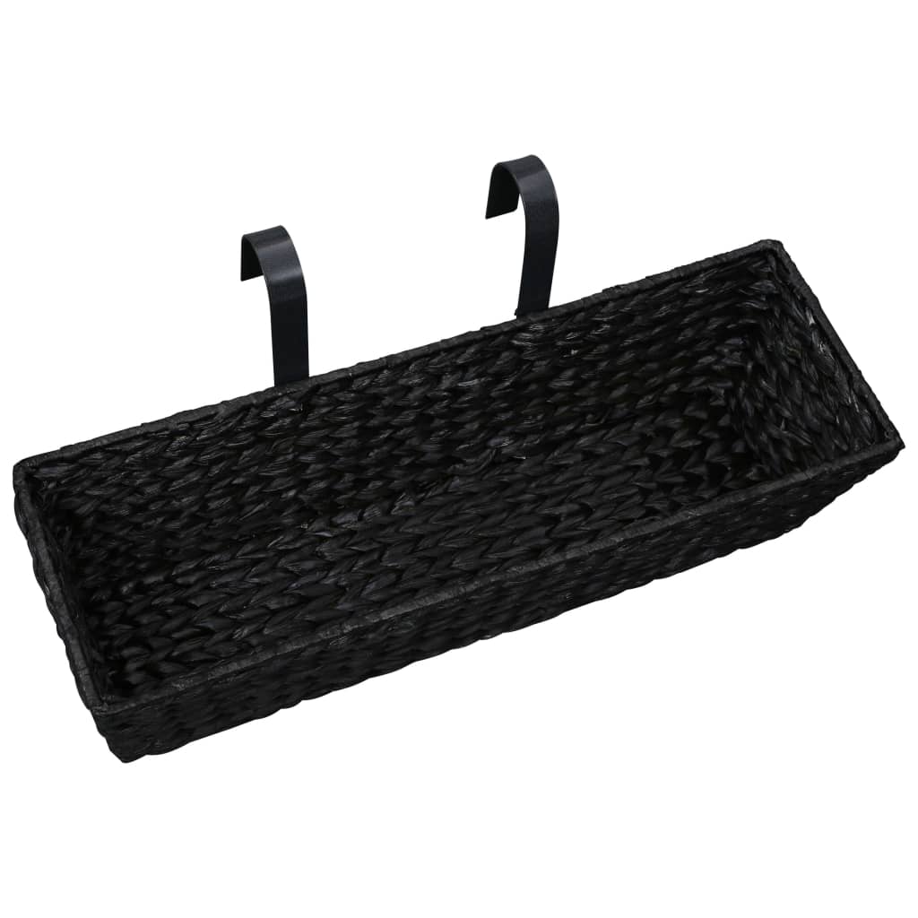 Fioriere 2 pz in Giacinto Intrecciato Nero