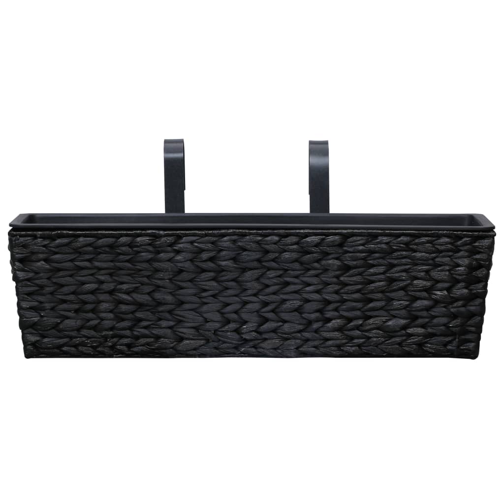 Fioriere 2 pz in Giacinto Intrecciato Nero