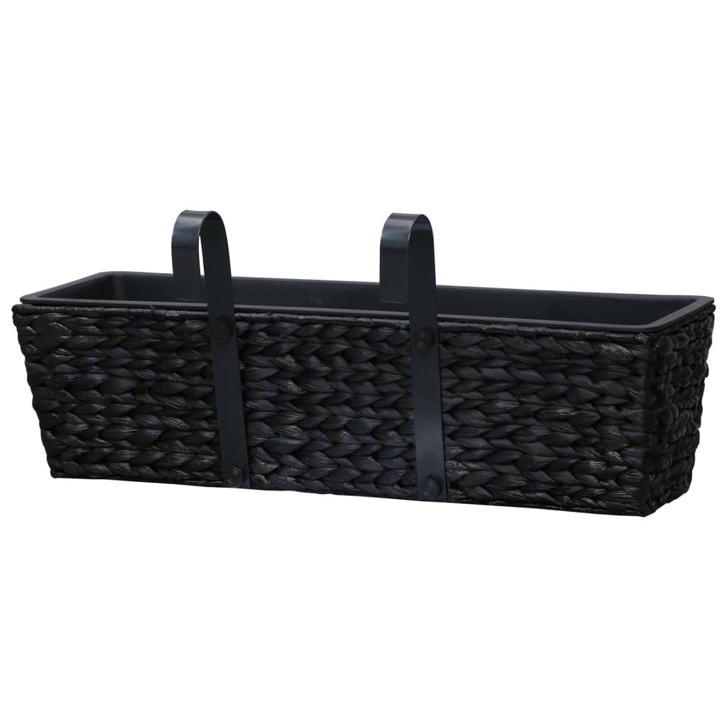 Fioriere 2 pz in Giacinto Intrecciato Nero