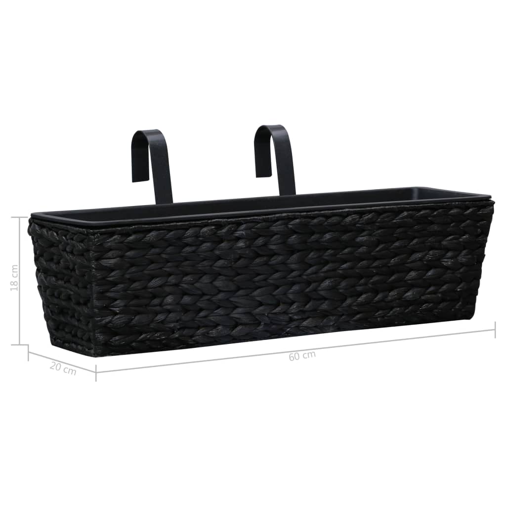 Fioriere 2 pz in Giacinto Intrecciato Nero