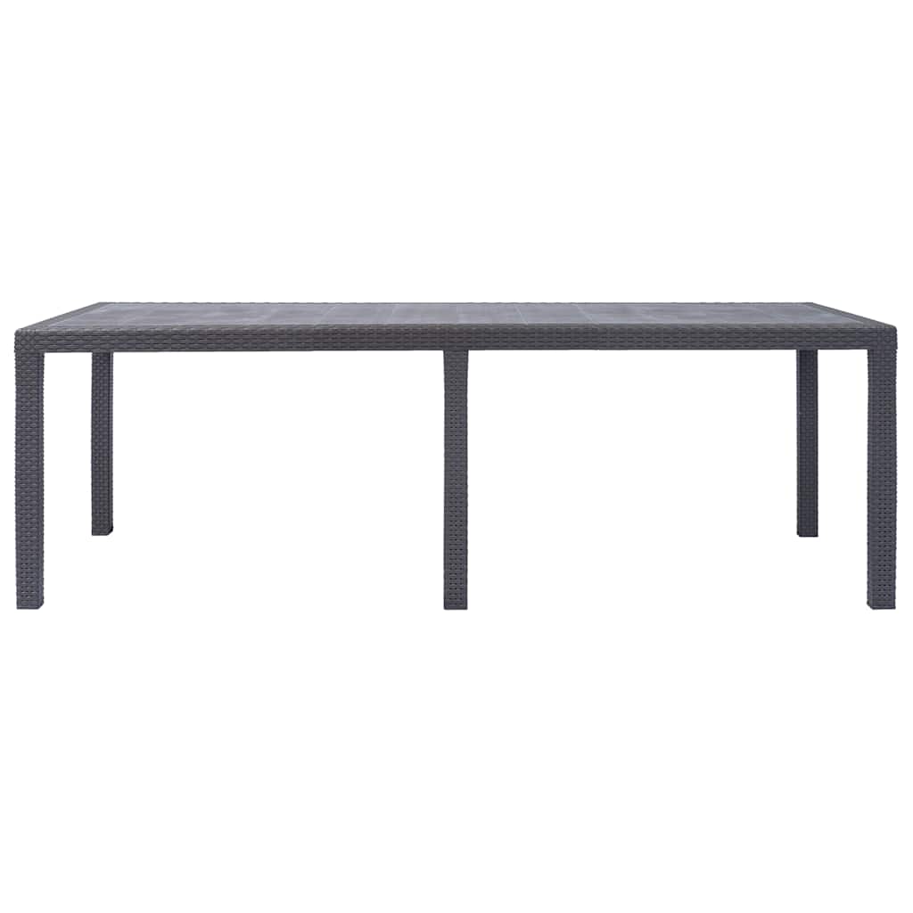 Tavolo da Giardino Marrone 220x90x72 cm Plastica Stile Rattan