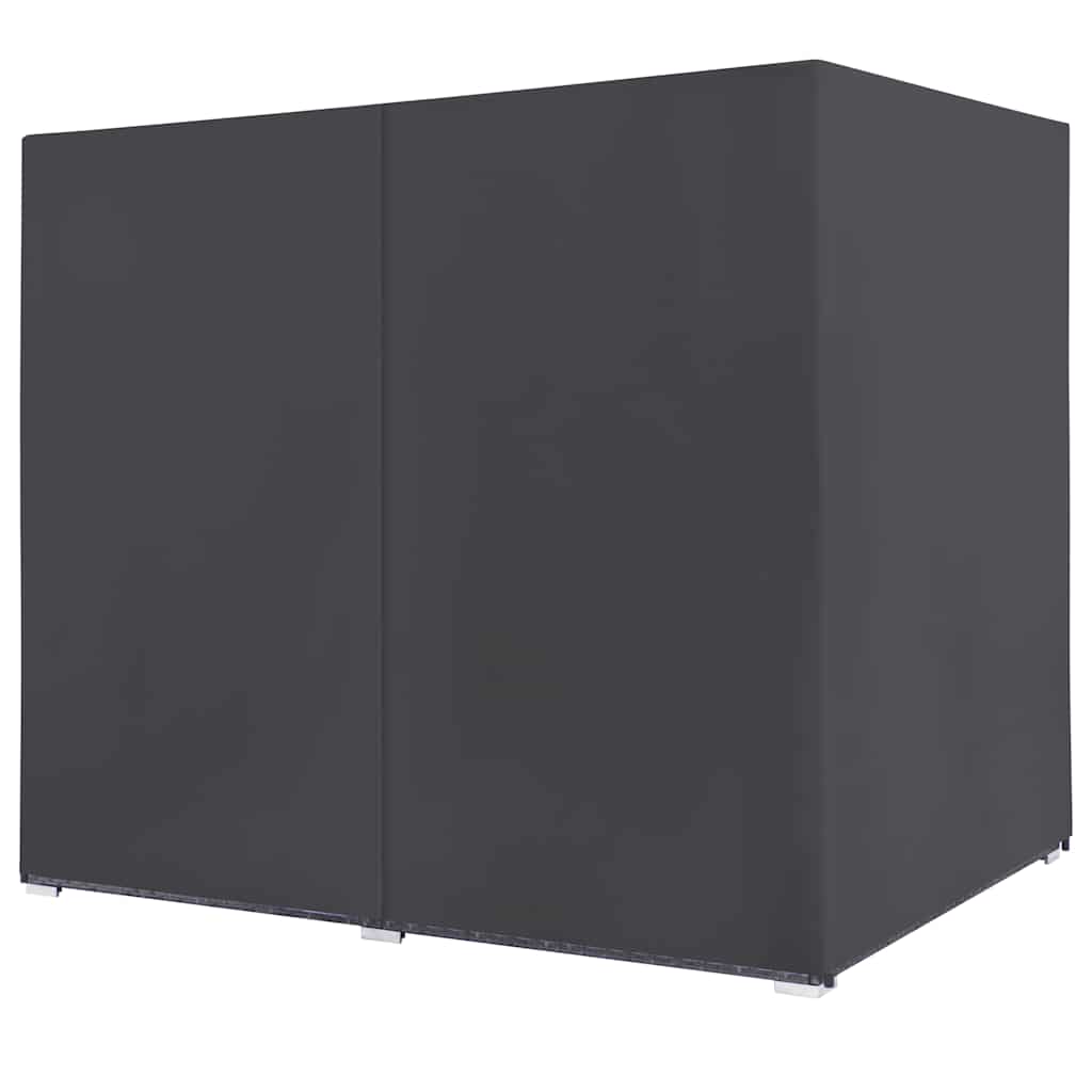 Lettino Prendisole con Tende in Polyrattan Grigio