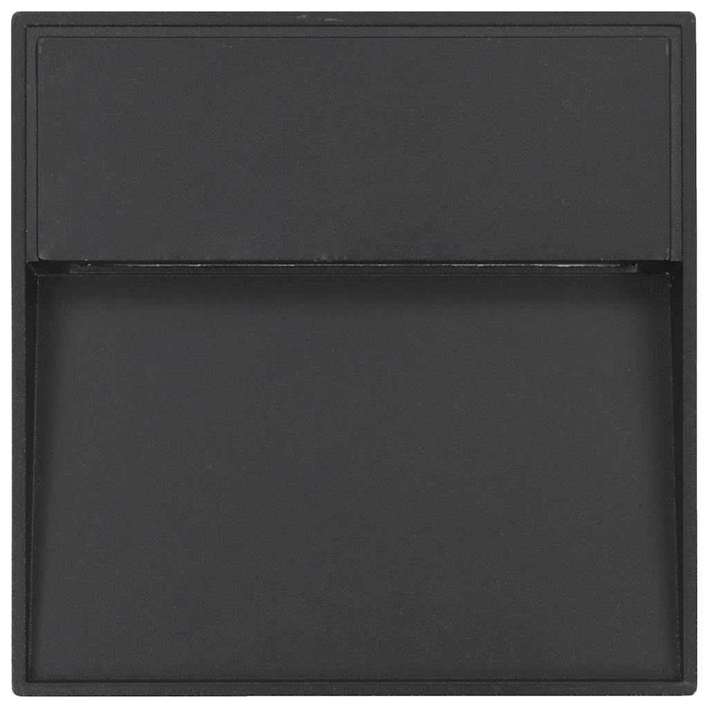Lampade da Parete da Esterno a LED 2 pz 3 W Nere Quadrate
