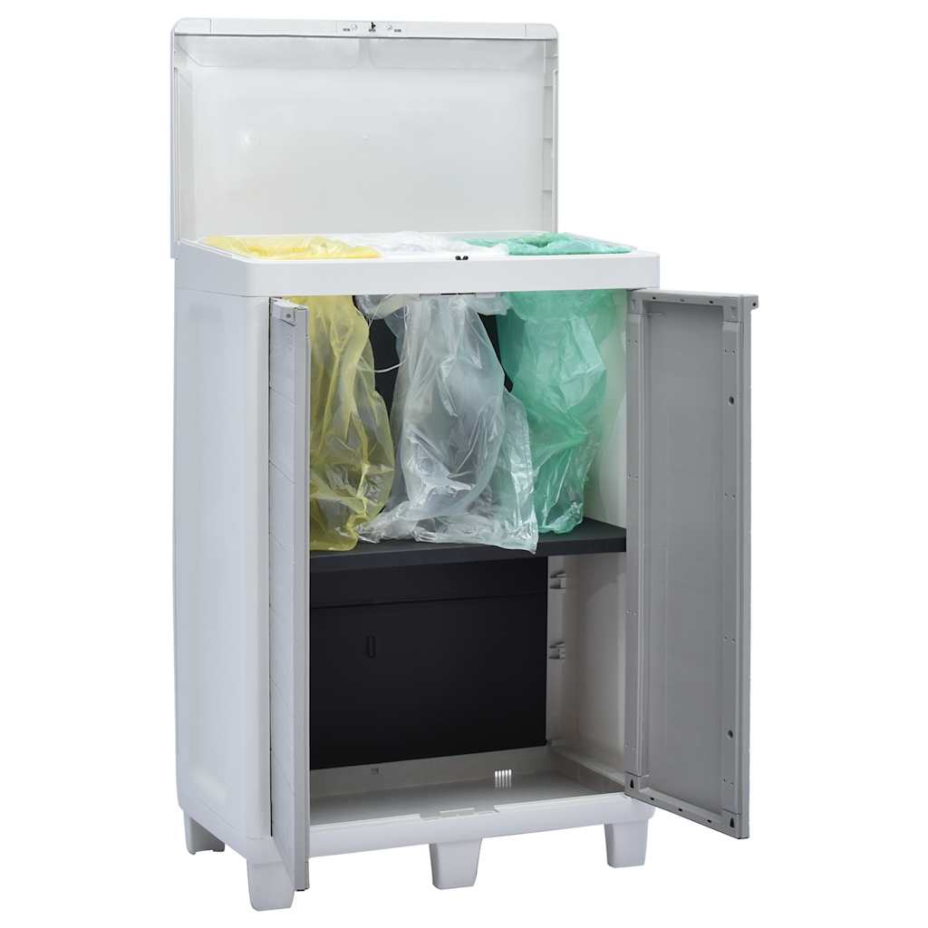 Pattumiera da Giardino con 3 Sacchi Grigio Chiaro 65x38x102 cm