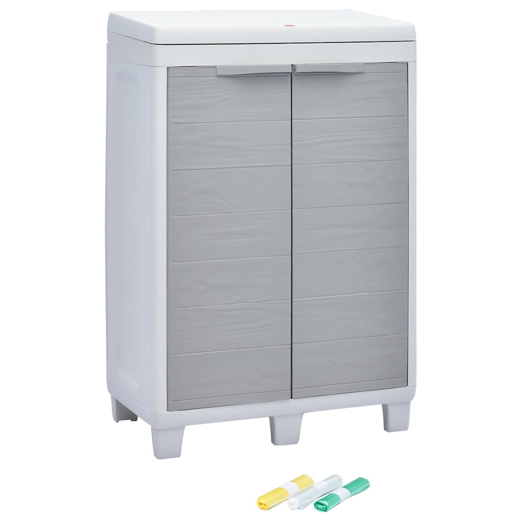 Pattumiera da Giardino con 3 Sacchi Grigio Chiaro 65x38x102 cm