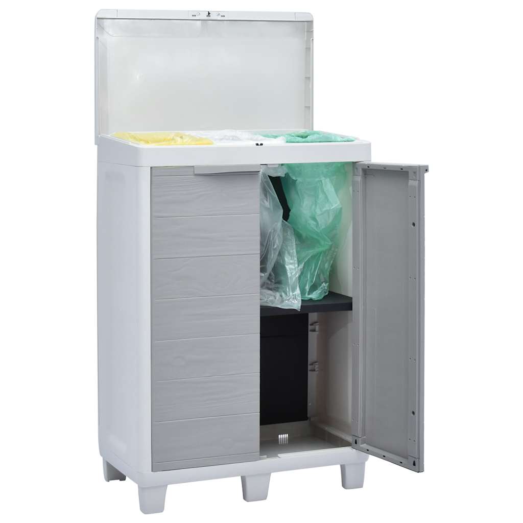 Pattumiera da Giardino con 3 Sacchi Grigio Chiaro 65x38x102 cm