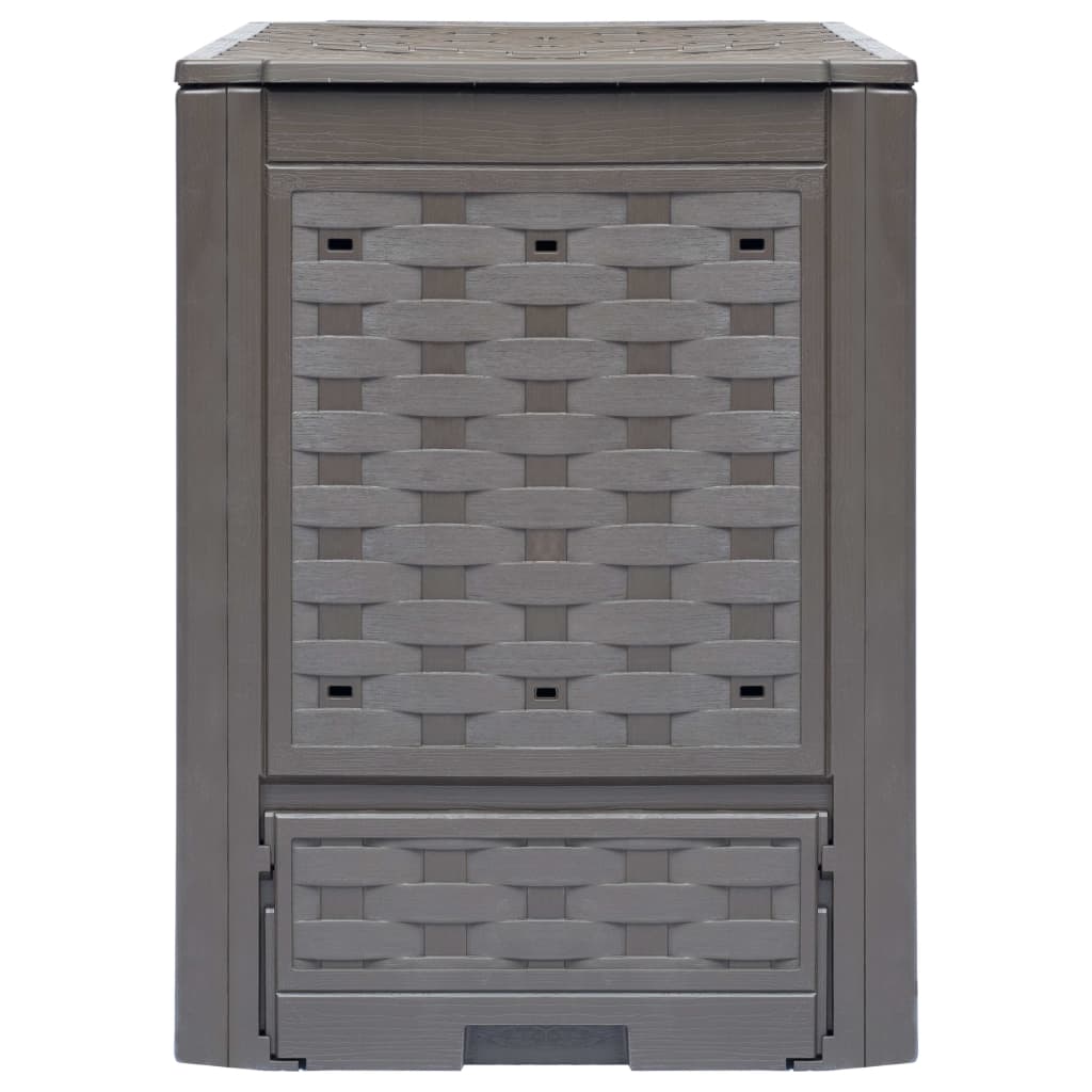 Compostiera Giardino Marrone 60x60x83 cm 300 L Rattan Plastica