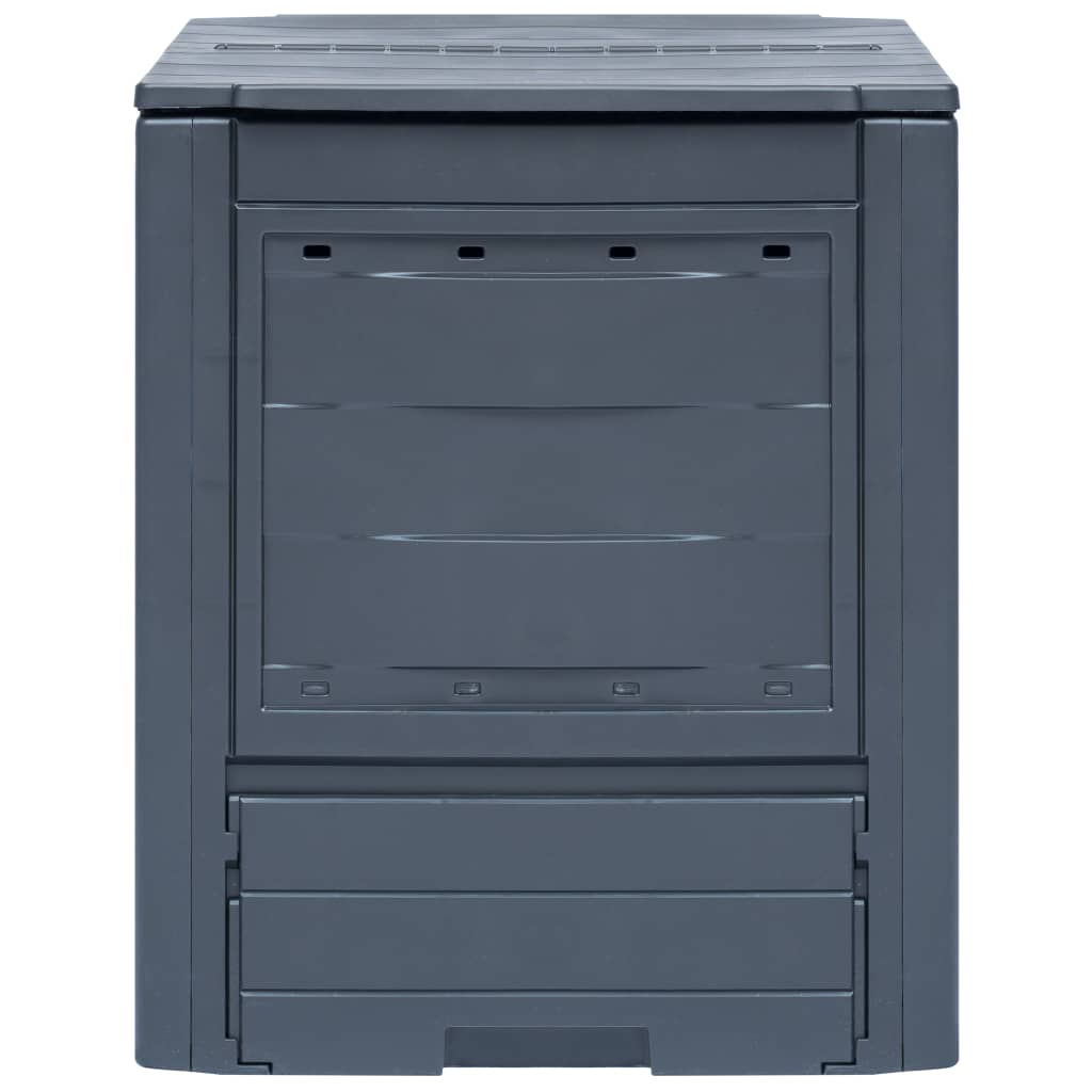 Compostiera da Giardino 60x60x73 cm 260 L Grigia