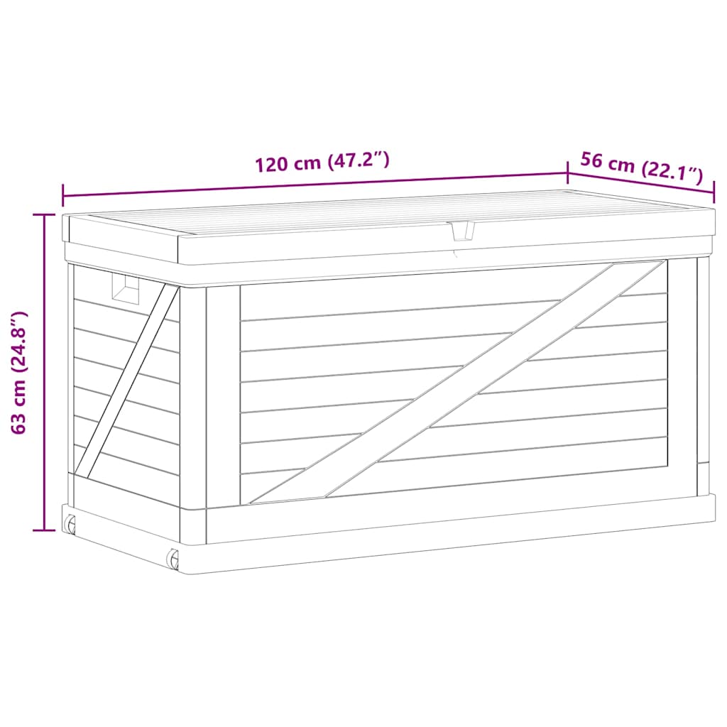 Baule da Giardino 420 L Grigio Chiaro