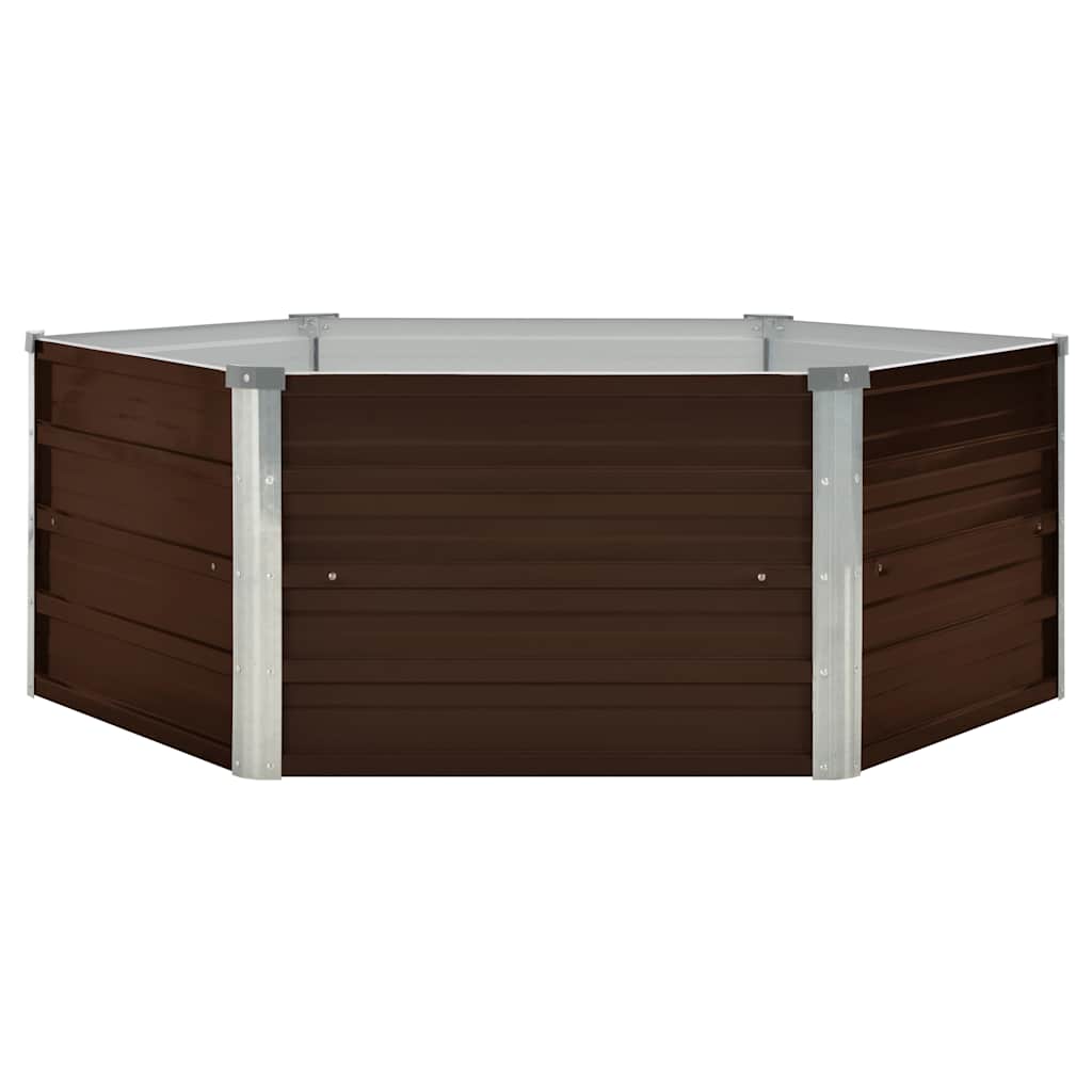 Letto di Coltura Rialzato Marrone 129x129x45cm Acciaio Zincato
