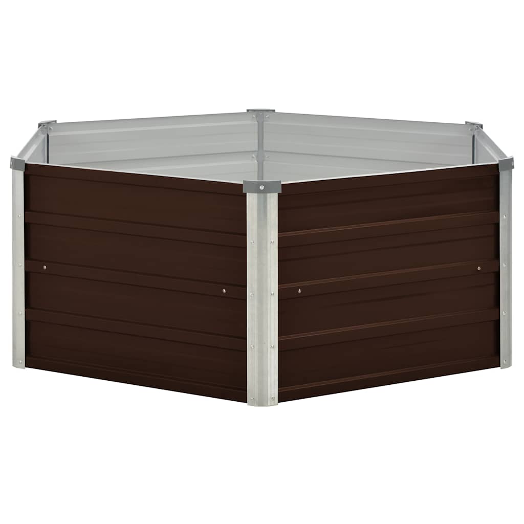Letto di Coltura Rialzato Marrone 129x129x45cm Acciaio Zincato