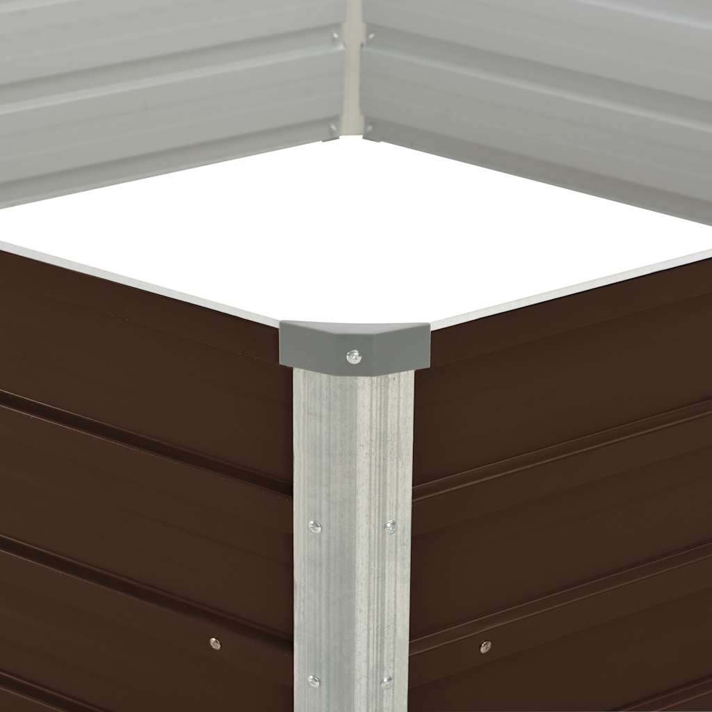 Letto di Coltura Rialzato Marrone 129x129x45cm Acciaio Zincato