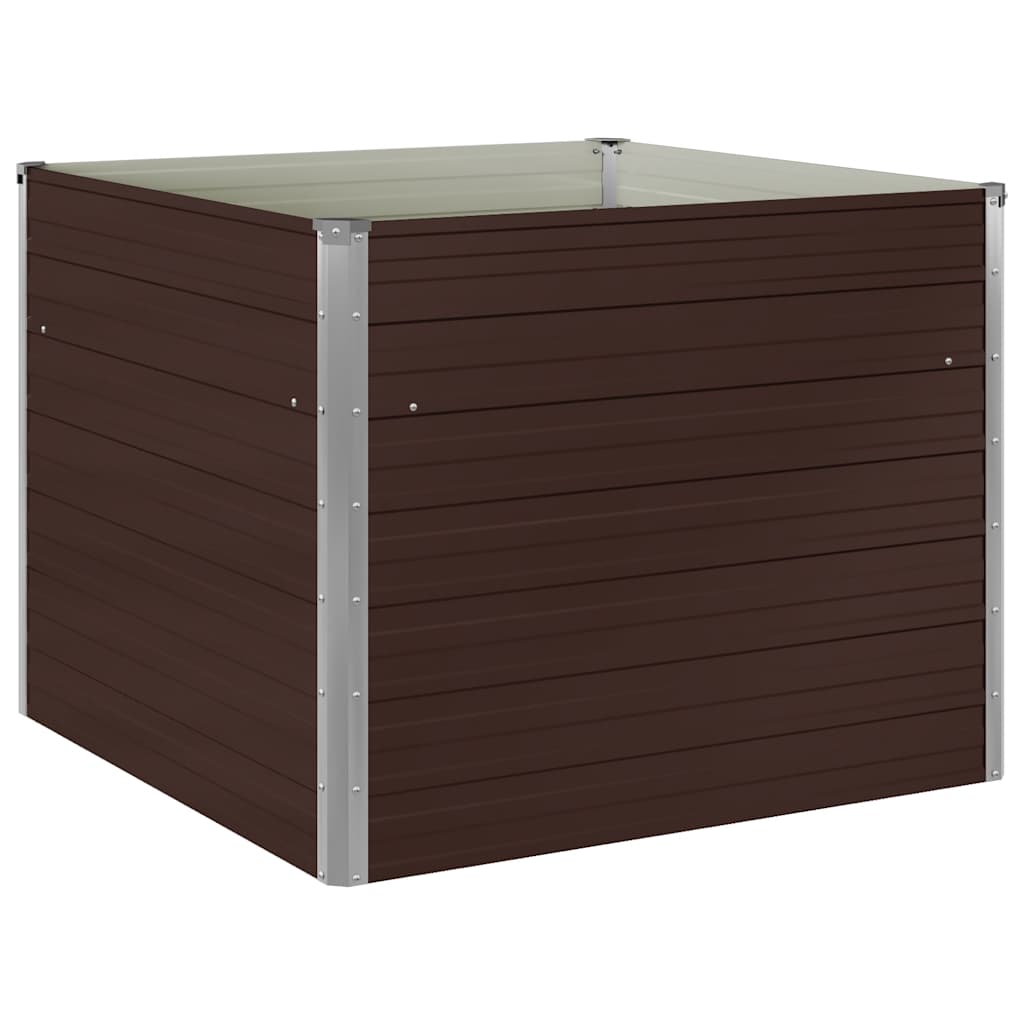 Letto di Coltura Rialzato Marrone 100x100x77cm Acciaio Zincato
