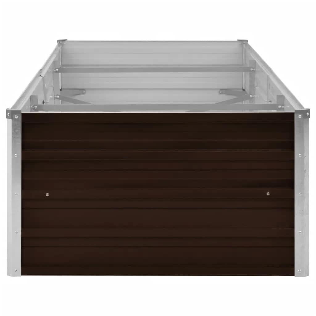 Letto Rialzato Giardino Marrone 240x80x45 cm in Acciaio Zincato