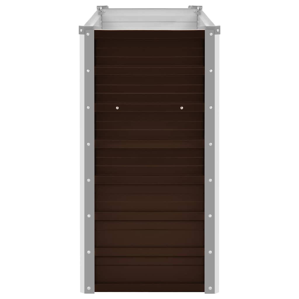 Letto Rialzato Giardino Marrone 100x40x77 cm in Acciaio Zincato