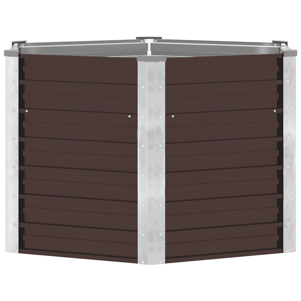Letto Rialzato Giardino Marrone 129x129x77cm in Acciaio Zincato
