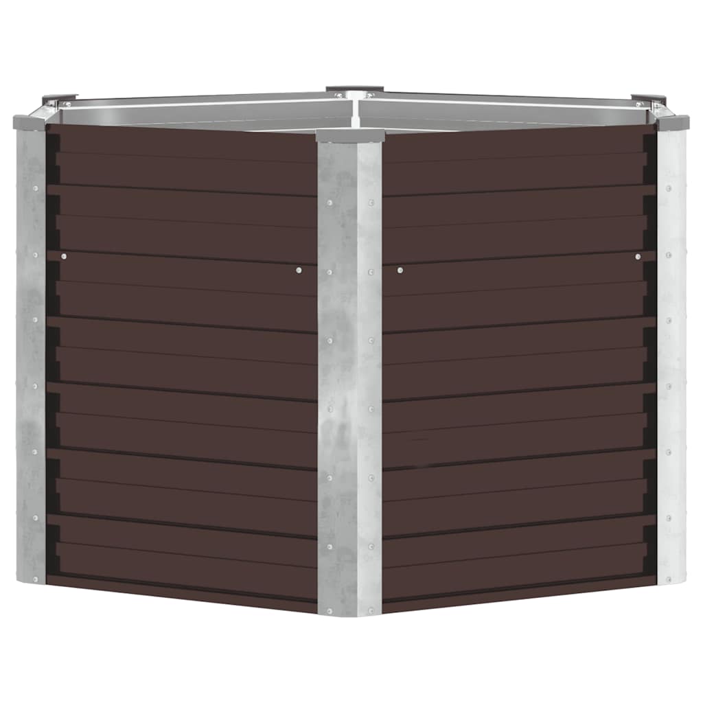 Letto Rialzato Giardino Marrone 129x129x77cm in Acciaio Zincato