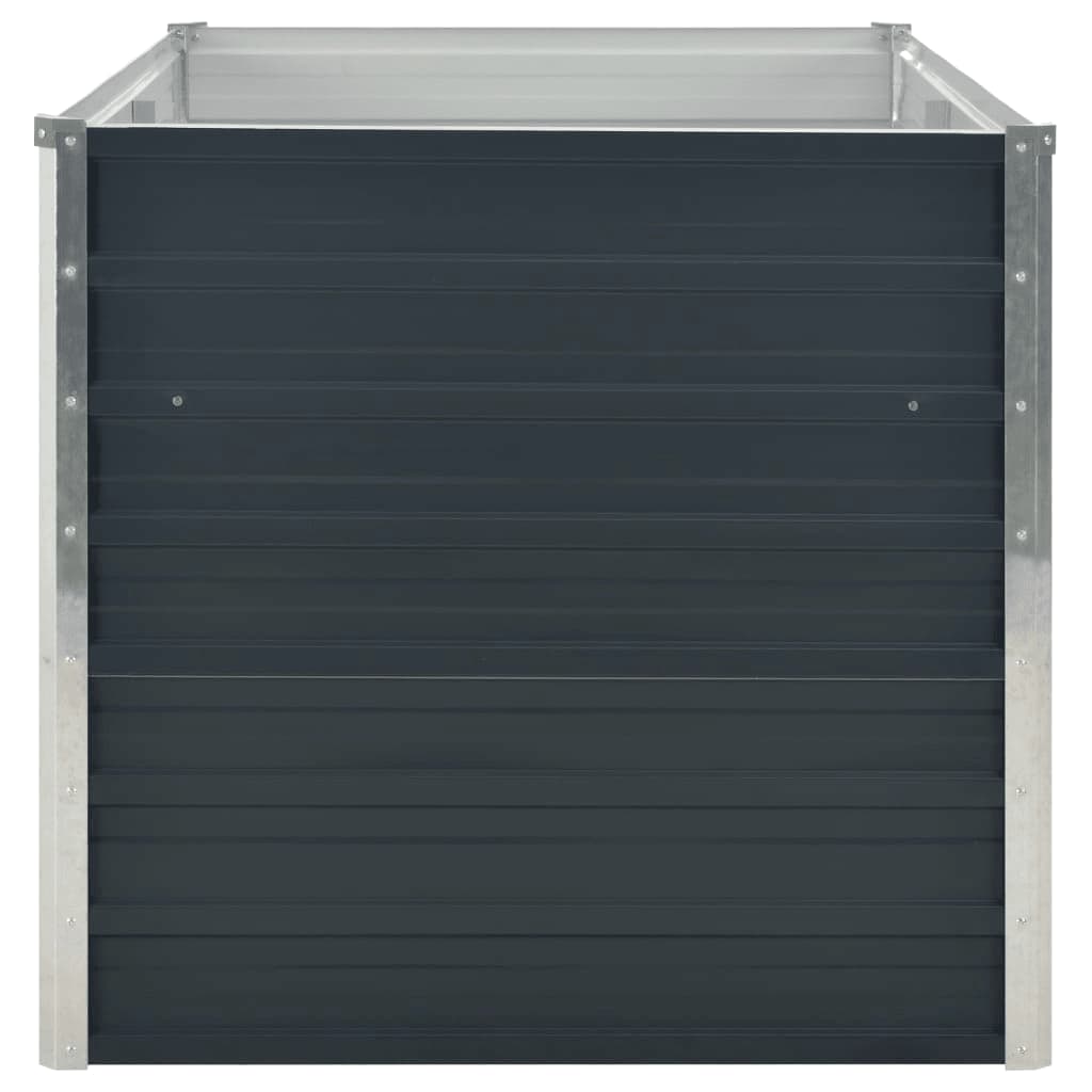 Fioriera Rialzata Antracite 160x80x77 cm in Acciaio Zincato