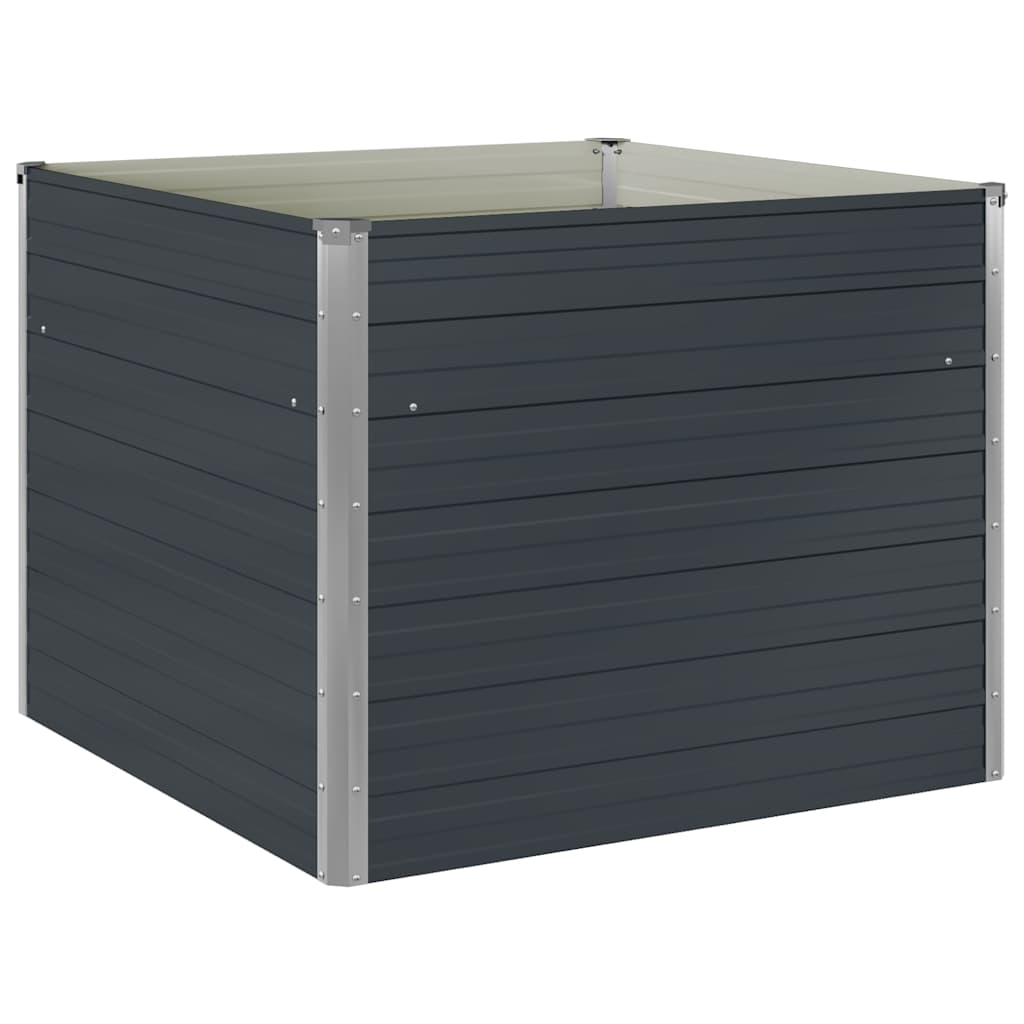 Fioriera Rialzata Antracite 100x100x77 cm in Acciaio Zincato
