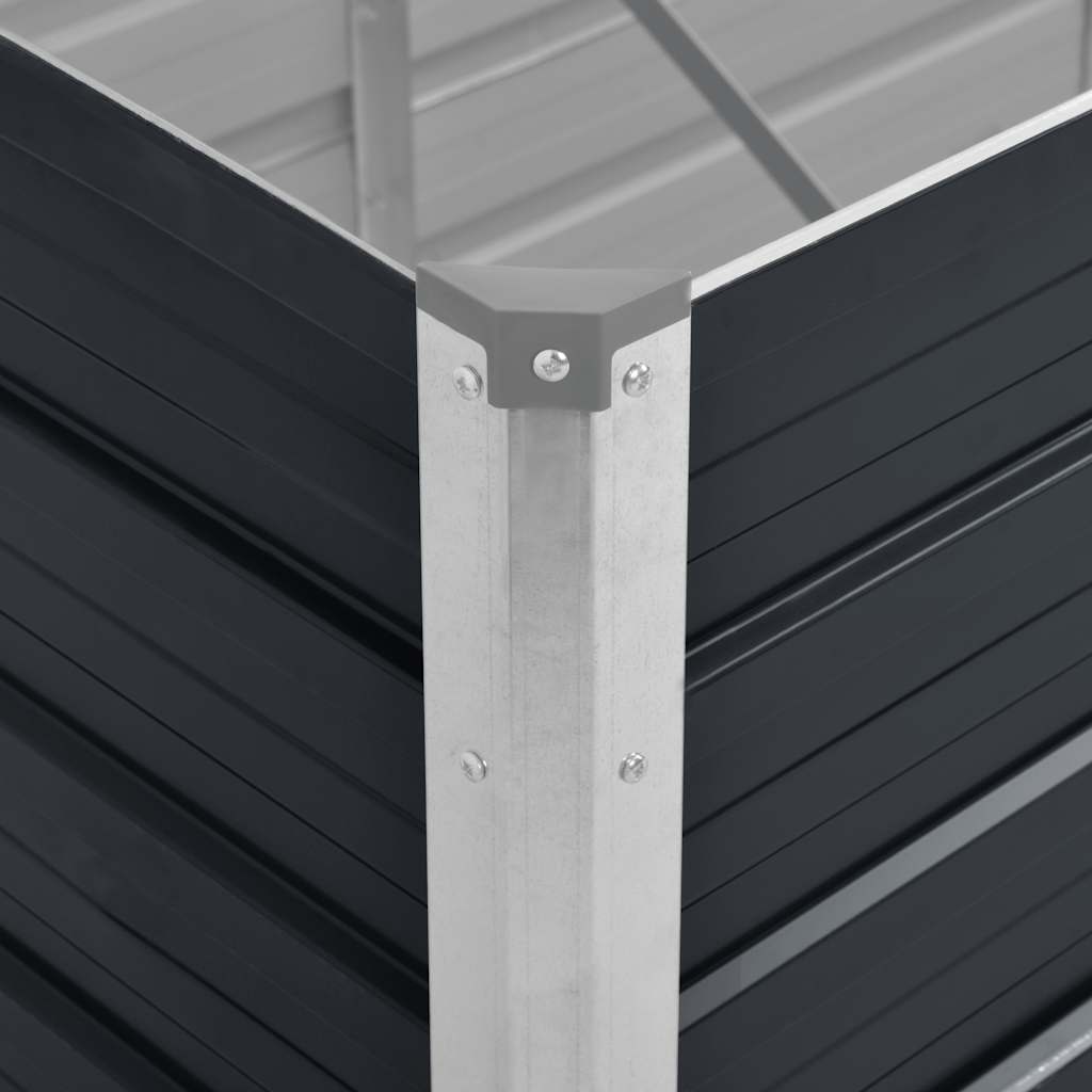 Fioriera per Giardino Antracite 240x80x77 cm in Acciaio Zincato