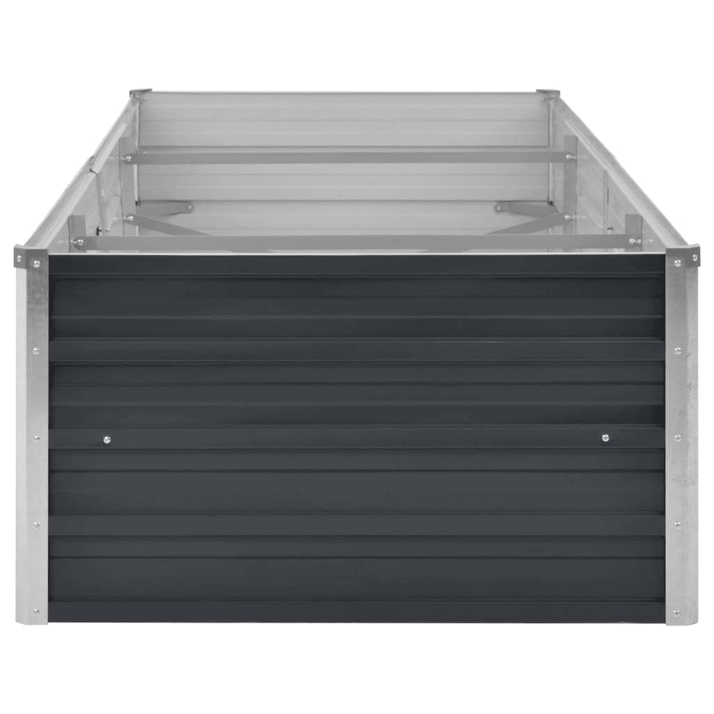 Letto Rialzato Giardino Antracite 240x80x45 cm Acciaio Zincato