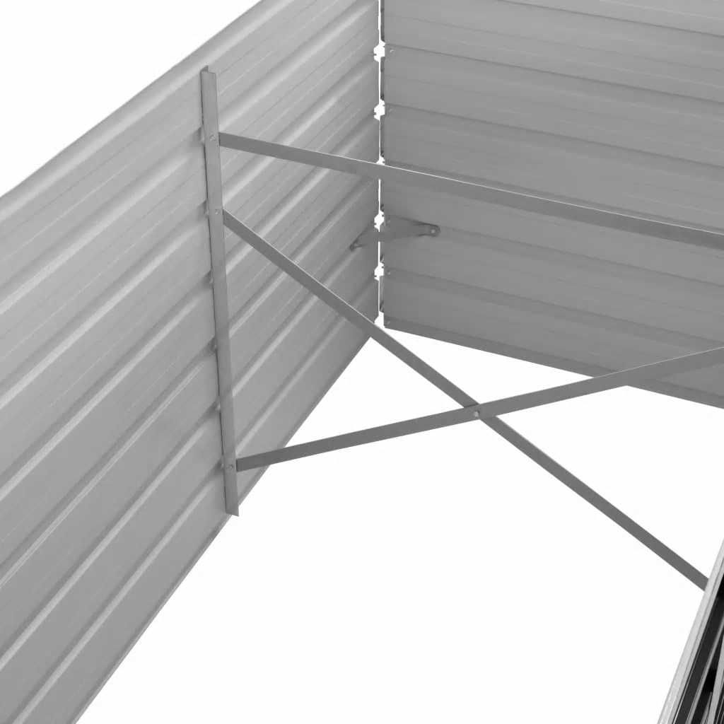 Letto Rialzato Giardino Antracite 240x80x45 cm Acciaio Zincato